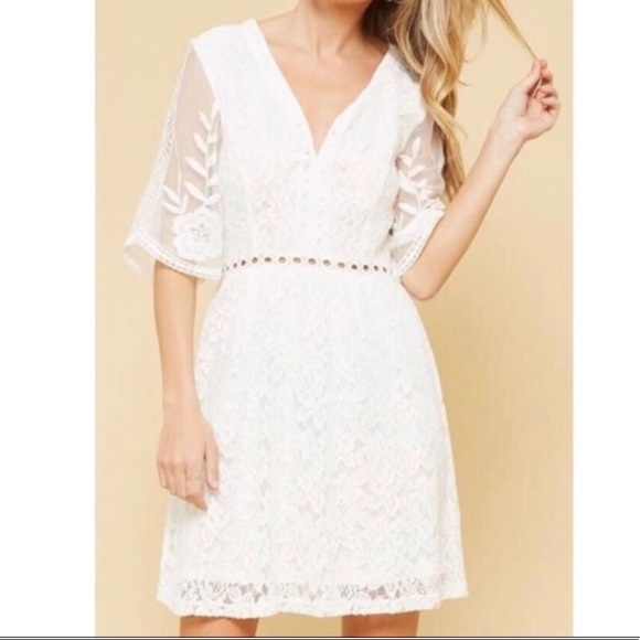 Mini white bride lace dress - Picture 1 of 2